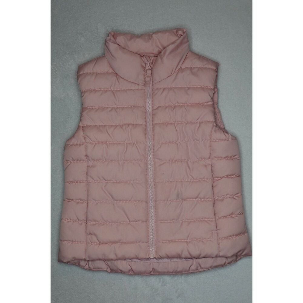 Old Navy Girls Active Puffer Vest Youth S 6-7 Pink Lightweight Full Zip